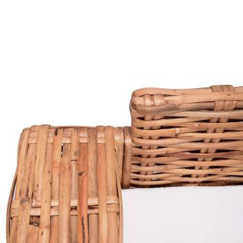 2-tlg. Sofagarnitur mit Auflagen Natur Rattan 