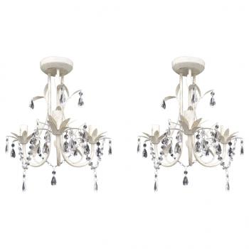 ARDEBO.de - Kristall-Deckenleuchte Kronleuchter 2 Stk. Elegantes Weiß