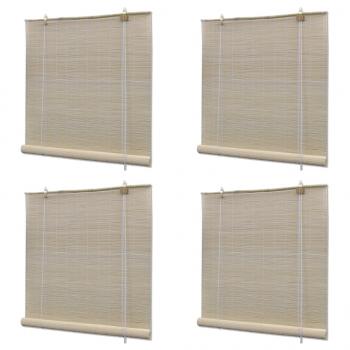 ARDEBO.de - Bambusrollos Natur 4 Stk. 120x160 cm