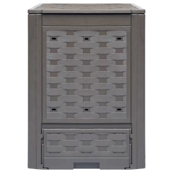 Gartenkomposter 2 Stk. Braun 60x60x83cm 600 L Kunststoff Rattan