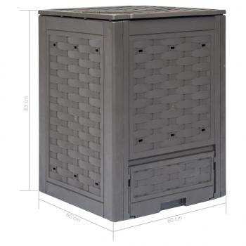 Gartenkomposter 3 Stk. Braun 60x60x83cm 900 L Kunststoff Rattan