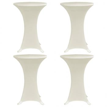 ARDEBO.de - Stehtischhussen 4 Stk. Ø 60 cm Creme Stretch 