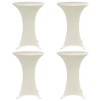 Stehtischhussen 4 Stk. Ø 80 cm Creme Stretch