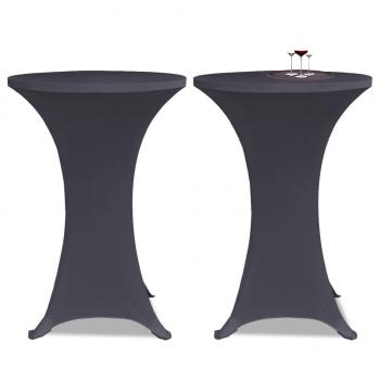 Stretch-Tischhussen 4 Stk. 70 cm Anthrazit
