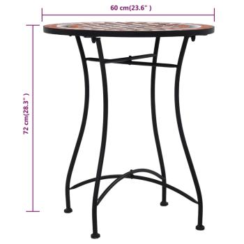3-tlg. Bistro-Set Mosaik Keramik Terrakotta  