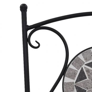 3-tlg. Bistro-Set Mosaik Keramik Grau