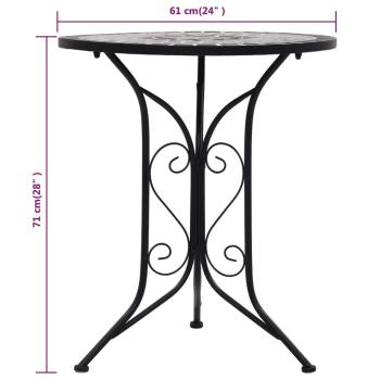 3-tlg. Bistro-Set Mosaik Keramik Grau