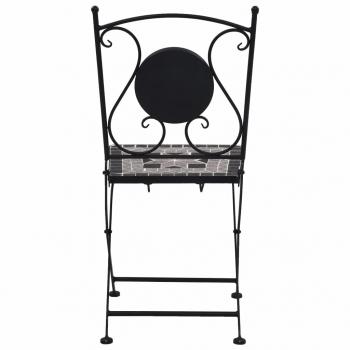 3-tlg. Bistro-Set Mosaik Keramik Grau