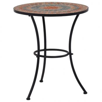 3-tlg. Bistro-Set Mosaik Keramik Orange / Grau 