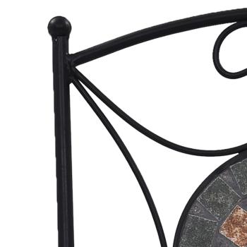 3-tlg. Bistro-Set Mosaik Keramik Orange / Grau 