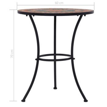 3-tlg. Bistro-Set Mosaik Keramik Orange / Grau 