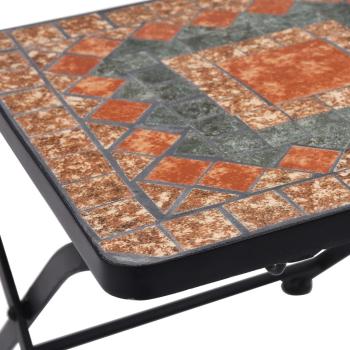 3-tlg. Bistro-Set Mosaik Keramik Orange / Grau 