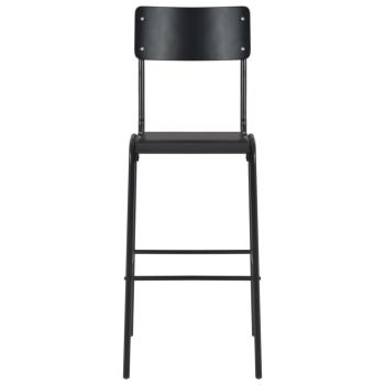 Barhocker 2 Stk. Schwarz Massives Sperrholz Stahl