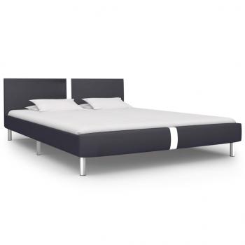 Bettgestell Schwarz Kunstleder 120 x 200 cm
