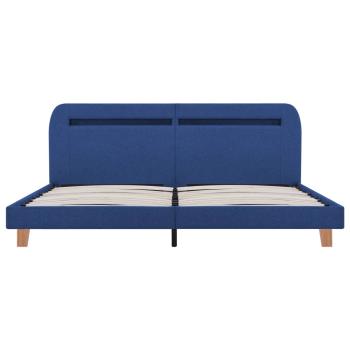 Bettgestell mit LED Blau Stoff 180x200 cm