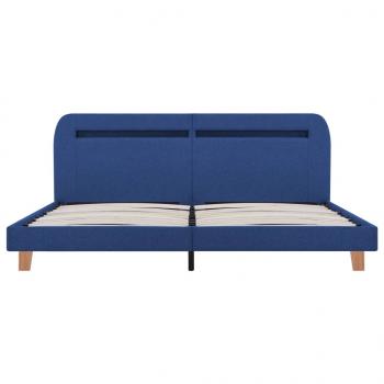 Bettgestell mit LED Blau Stoff 180x200 cm