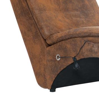 Massage Chaiselongue mit Kissen Braun Wildleder-Optik 