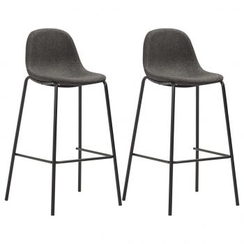 Barhocker 2 Stk. Dunkelgrau Stoff