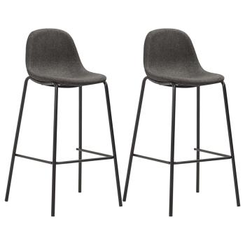 Barhocker 2 Stk. Dunkelgrau Stoff