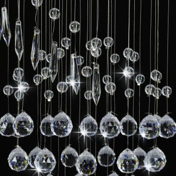 Deckenleuchte mit Kristallperlen Silbern Spirale G9