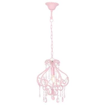 Deckenleuchte mit Perlen Rosa Rund E14