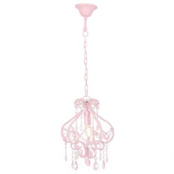 Deckenleuchte mit Perlen Rosa Rund E14