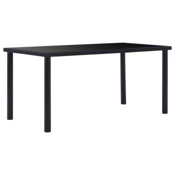 ARDEBO.de - Esstisch Schwarz 160 x 80 x 75 cm Hartglas