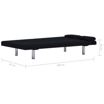 Schlafsofa mit zwei Kissen Schwarz Polyester