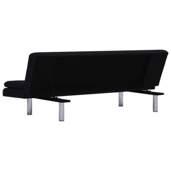 Schlafsofa mit zwei Kissen Schwarz Polyester