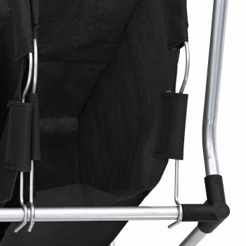 Wäschekorb mit 3 Taschen Schwarz Stahl 