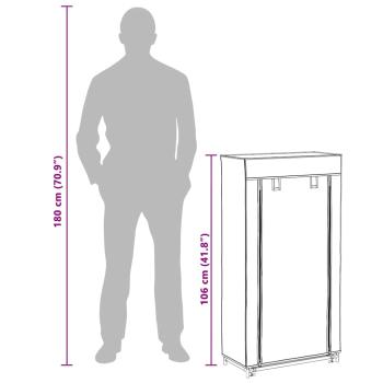 Schuhschrank mit Abdeckung Cremeweiß 58 x 28 x 106 cm Stoff