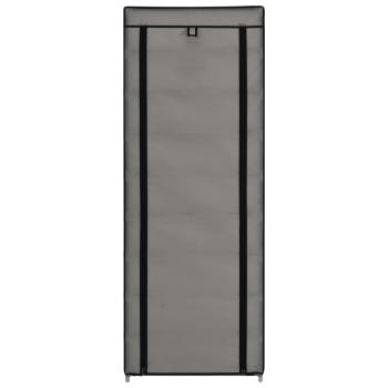 Schuhschrank mit Abdeckung Grau 57 x 29 x 162 cm Stoff   