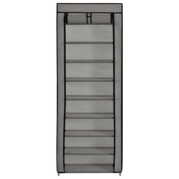 Schuhschrank mit Abdeckung Grau 57 x 29 x 162 cm Stoff   
