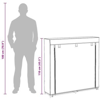 Schuhschrank mit Abdeckung Cremeweiß 115 x 28 x 110 cm Stoff