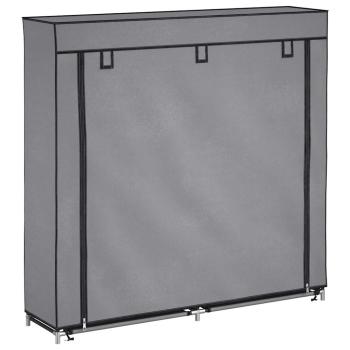 Schuhschrank mit Abdeckung Grau 115 x 28 x 110 cm Stoff