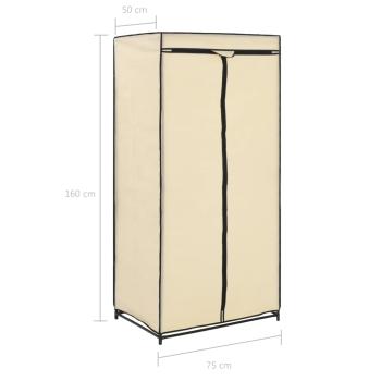 Kleiderschränke 2 Stk. Creme 75×50×160 cm