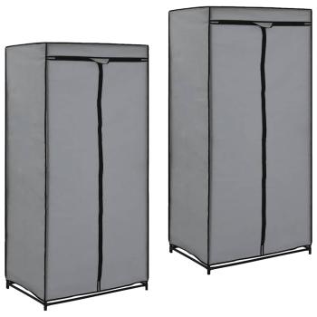 Kleiderschränke 2 Stk. Grau 75×50×160 cm