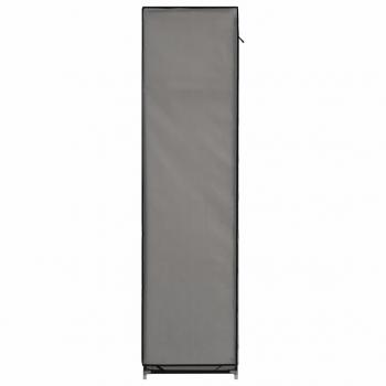 Kleiderschrank mit Fächern und Stangen Grau 150x45x175cm Stoff