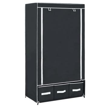 Kleiderschrank Schwarz 87 x 49 x 159 cm Stoff