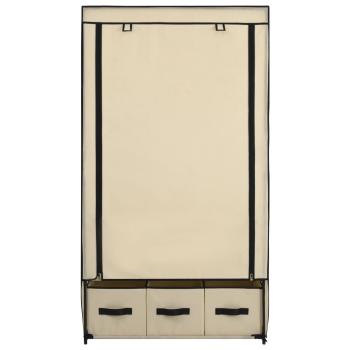 Kleiderschrank Creme 87 x 49 x 159 cm Stoff