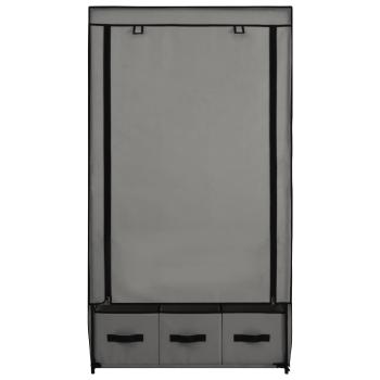 Kleiderschrank Grau 87 x 49 x 159 cm Stoff