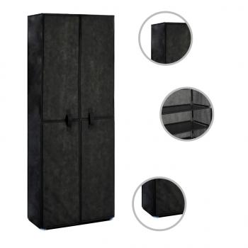 Schuhschrank Schwarz 60x30x166 cm Stoff