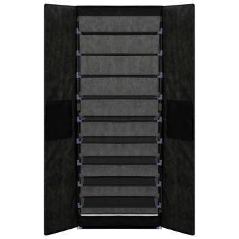 Schuhschrank Schwarz 60x30x166 cm Stoff