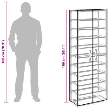 Schuhschrank Schwarz 60x30x166 cm Stoff