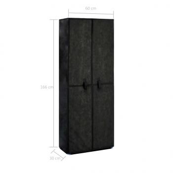Schuhschrank Schwarz 60x30x166 cm Stoff