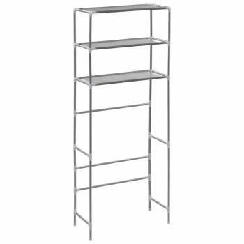 Waschmaschinenregal 3 Ablagen Silbern 69x28x169 cm