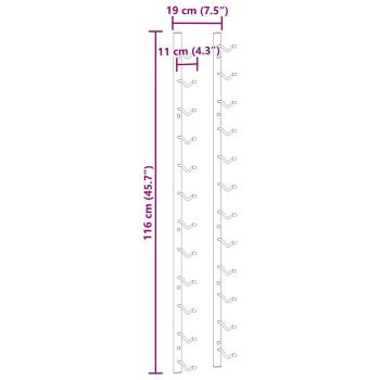 Wand-Weinregale für 12 Flaschen 2 Stk. Schwarz Eisen