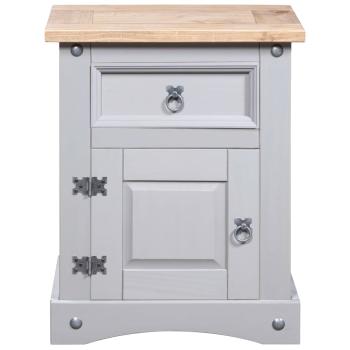 Nachttisch im Mexiko-Stil Corona Kiefernholz Grau 53x39x66 cm