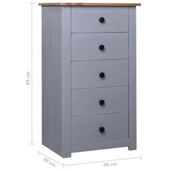 Sideboard Grau 46x40x89 cm Kiefernholz Panama