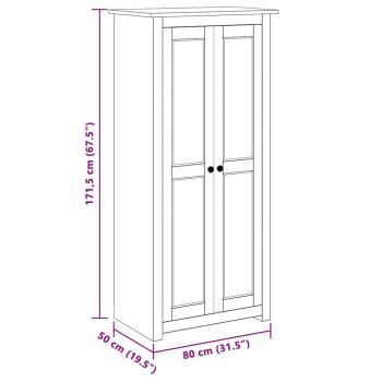 Kleiderschrank Grau 80x50x171,5 cm Kiefernholz Panama